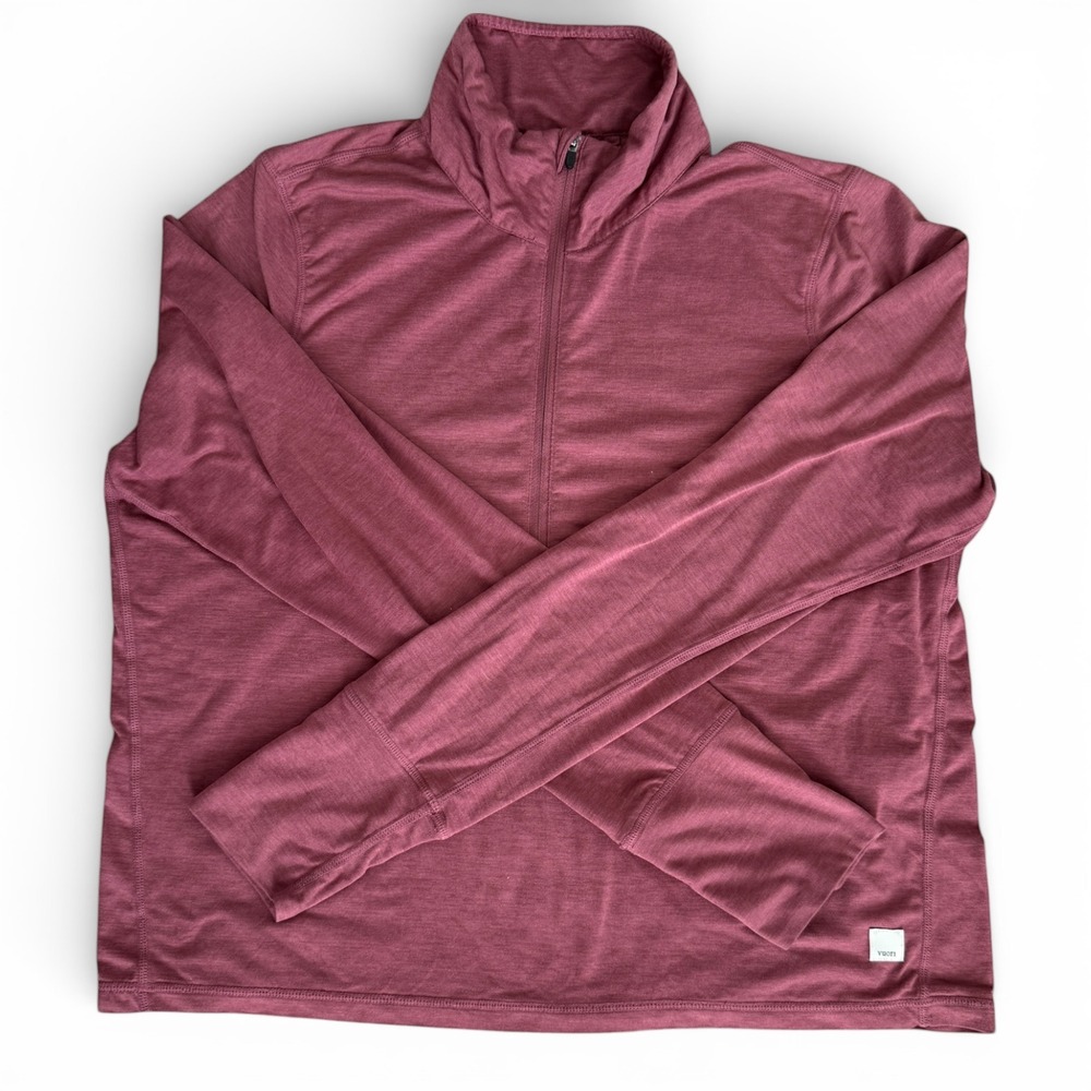 Vuori Crescent Half Zip Pullover Rosewood Zip‎ Pocket Women's Athleisure Top